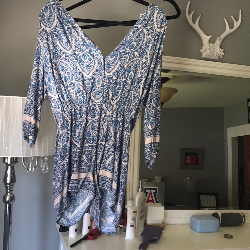 Urban outfitters blue floral romper